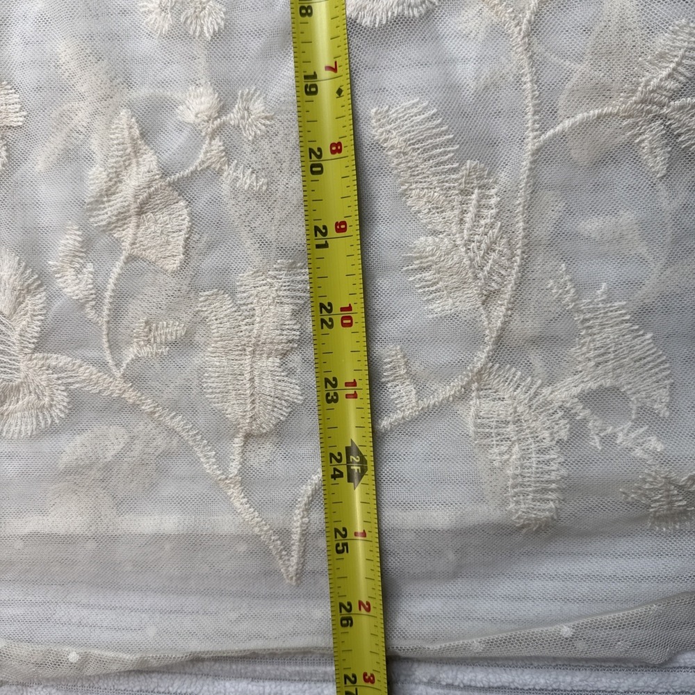Who What Wear Top Ivory Large Sleeveless Mock Neck Floral Sheer Fairy Ethereal - Picture 5 of 9